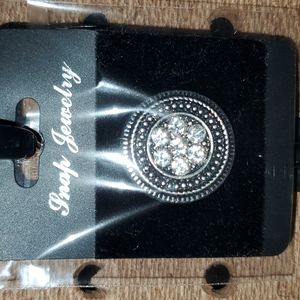 Silver Rhinestone Snap 20mm